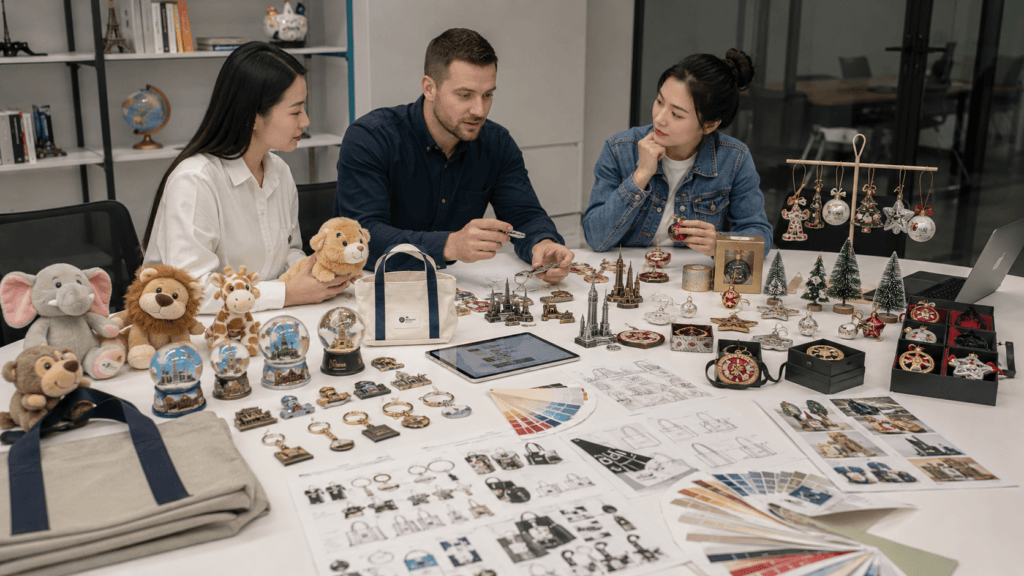 One-stop sourcing meeting with plush toys souvenirs Christmas decorations and custom gift products