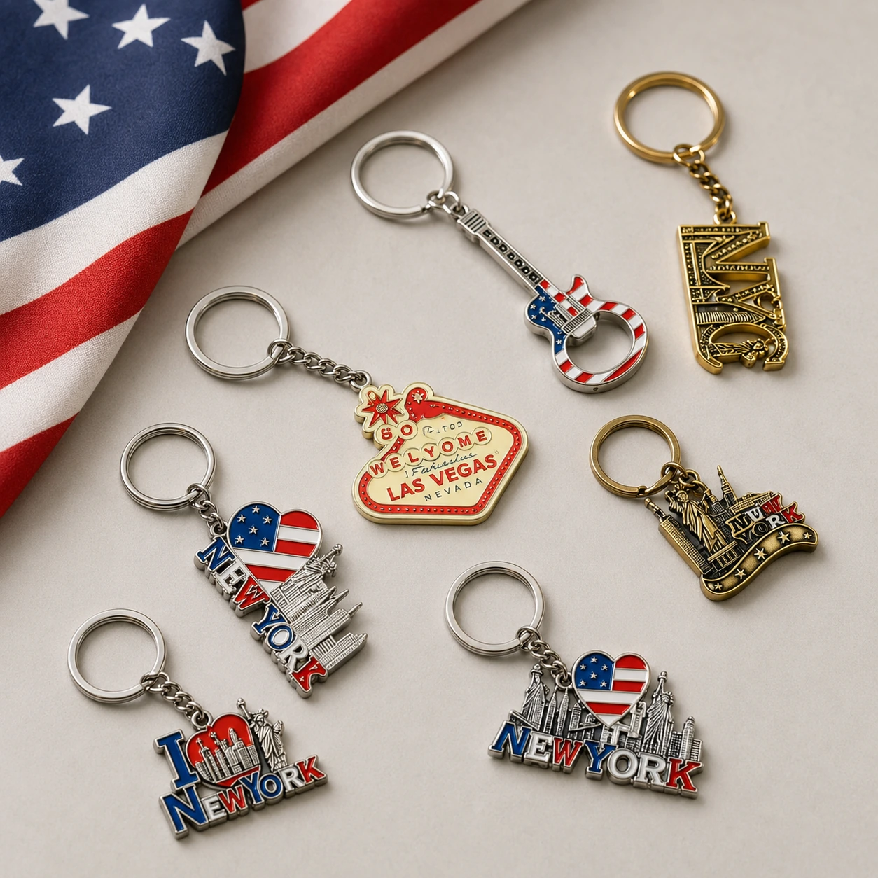 Custom New York metal souvenir keychains