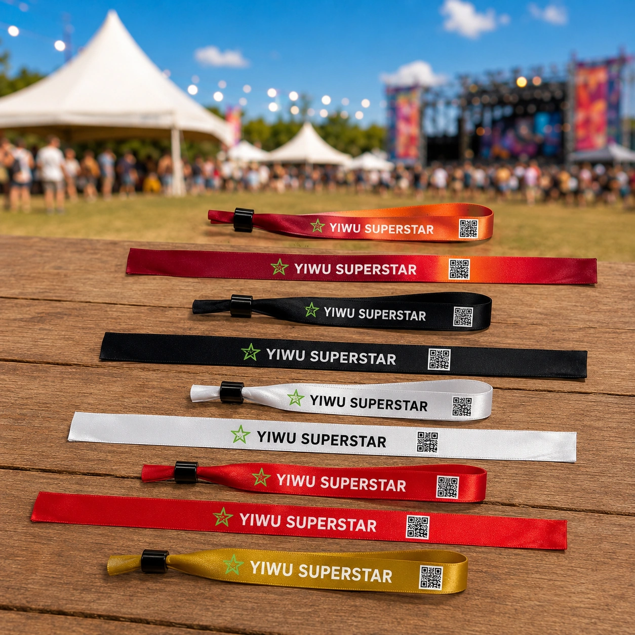 Custom fabric wristbands for music festival events