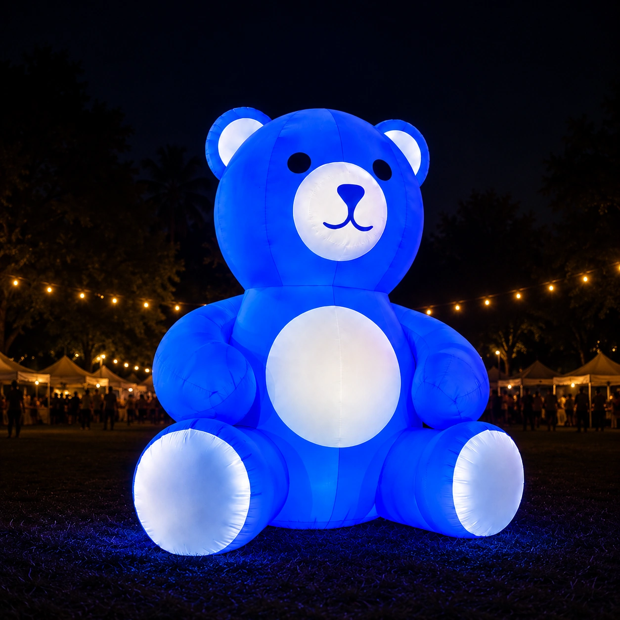 Custom inflatable bear display for music festival events