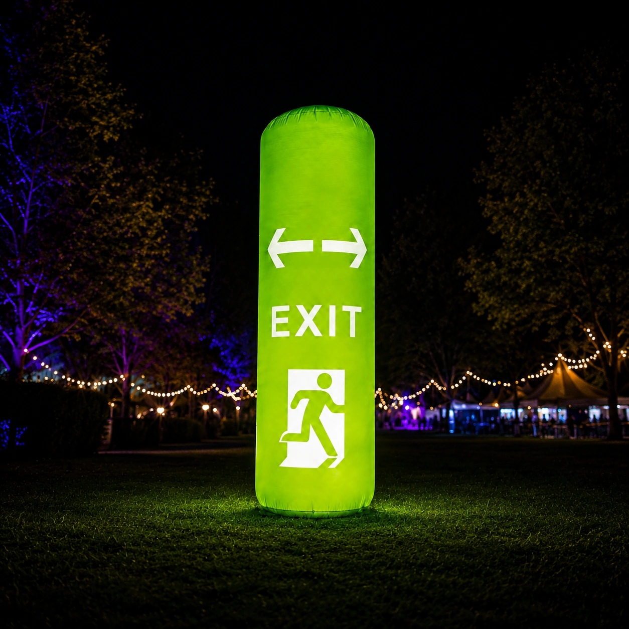 Custom inflatable exit sign for event safety