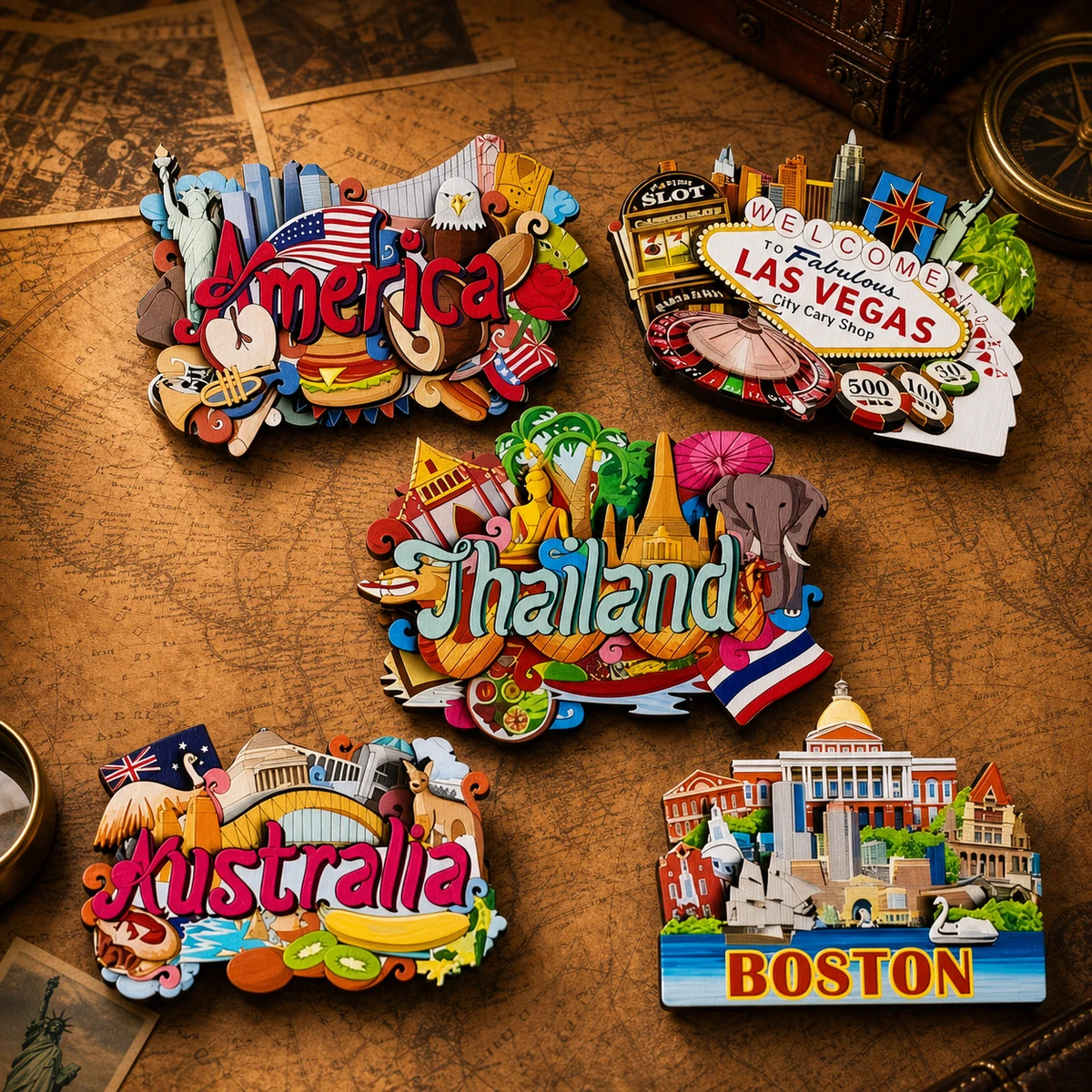 Custom Wooden Fridge Magnets product collection