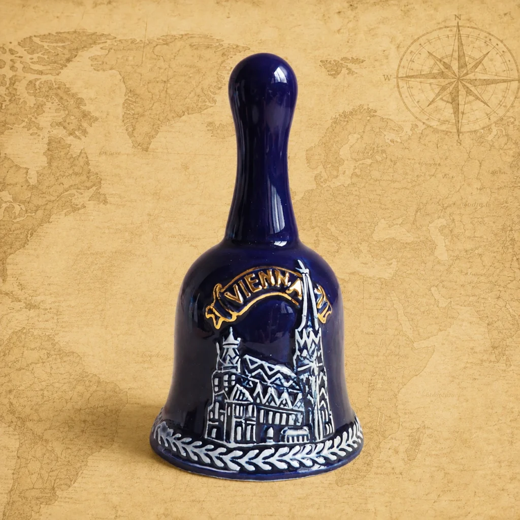Ceramic souvenir bell featuring Vienna, Austria historic landmark theme