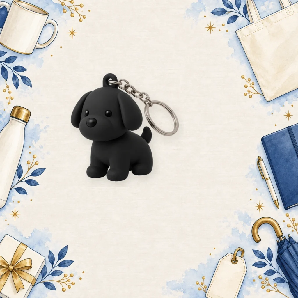 black 3d pvc mascot keychains for youth programs