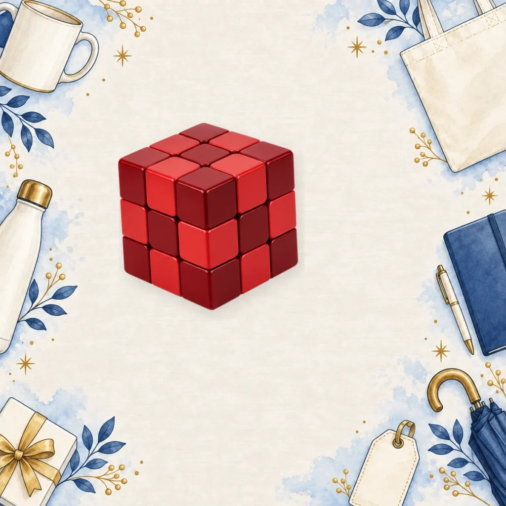 red 3x3 promotional puzzle cubes for technology