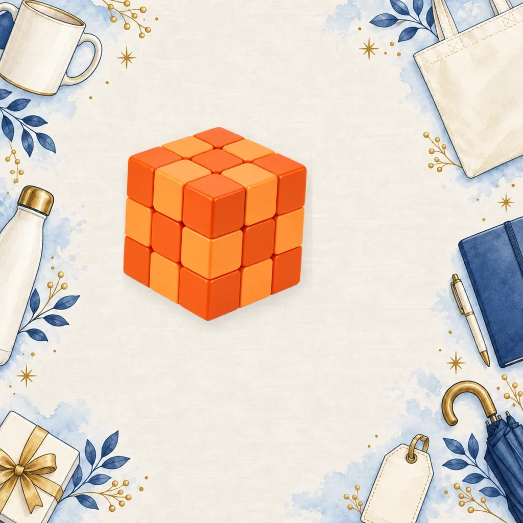 orange 3x3 promotional puzzle cubes for training