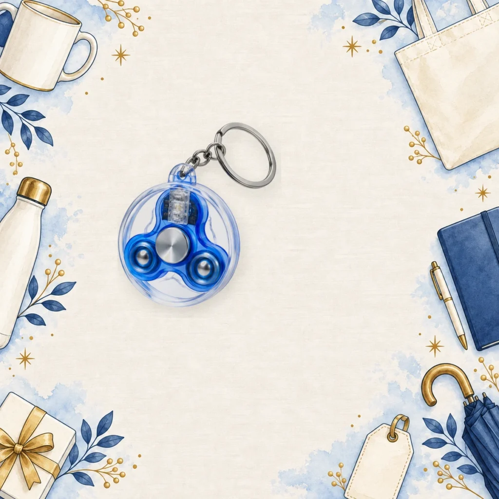blue acrylic led fidget keychains for technology