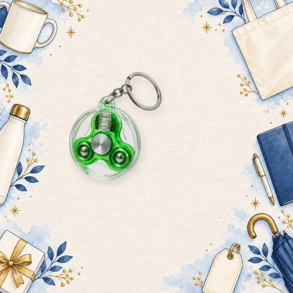 green acrylic led fidget keychains for education