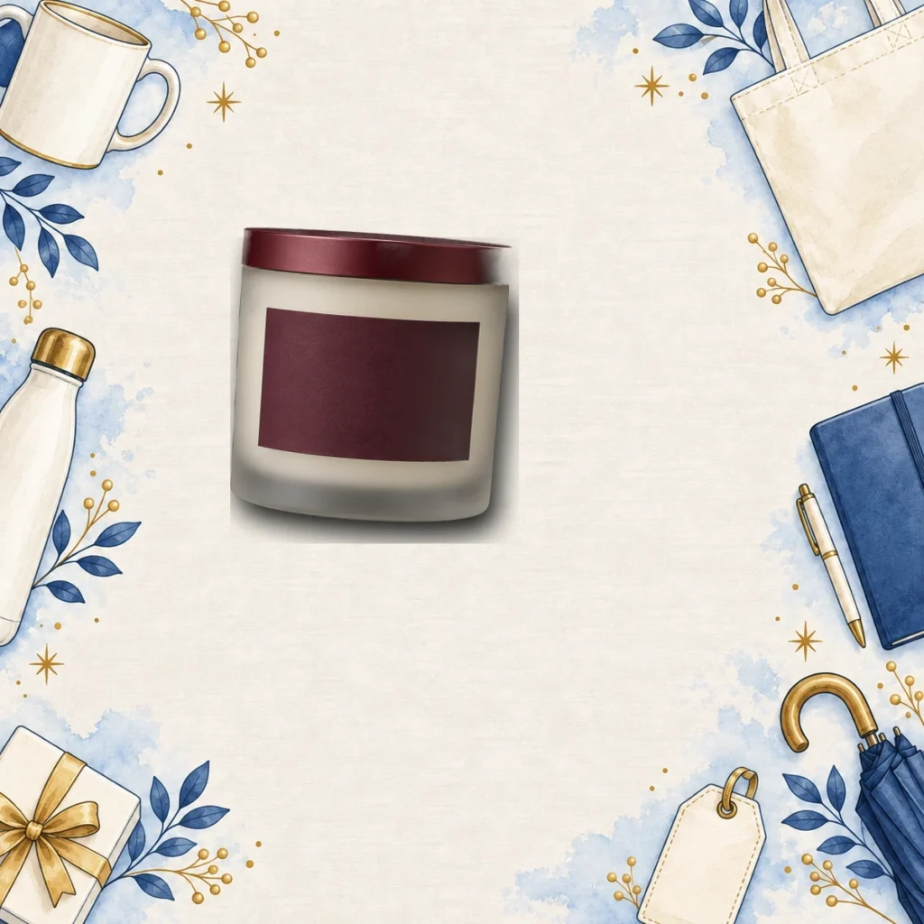 burgundy custom corporate scented candles for wellness