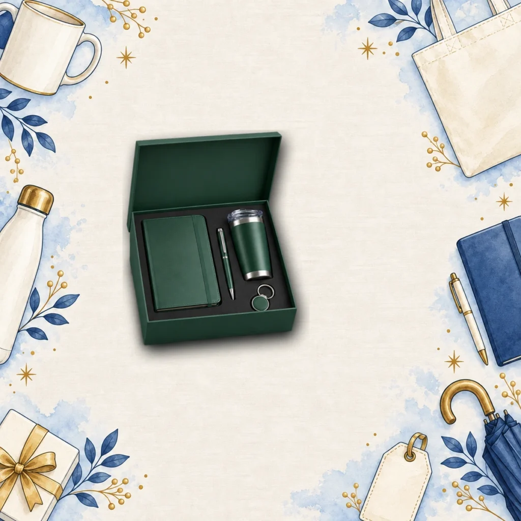 forest green corporate welcome gift sets for finance