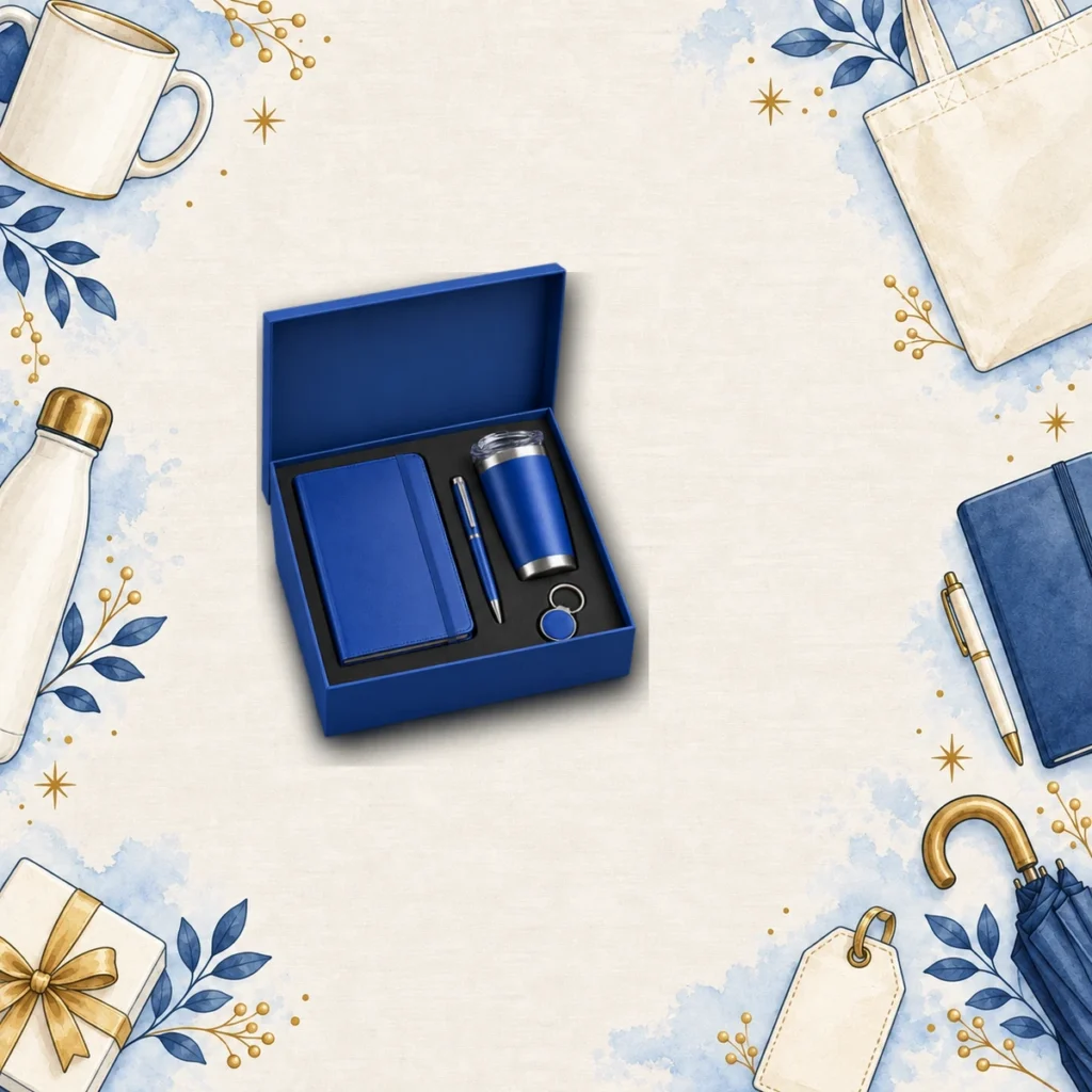 royal blue corporate welcome gift sets for hospitality