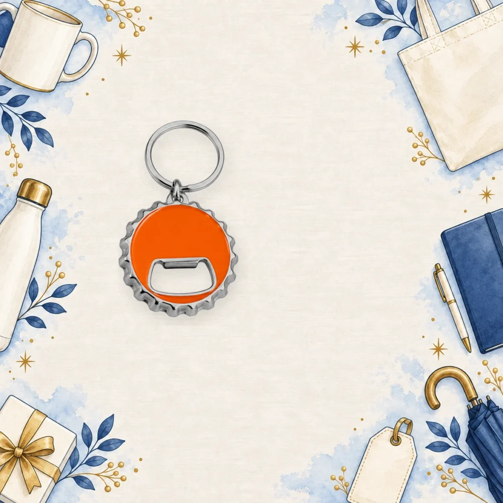 orange enamel bottle opener keychains for festivals