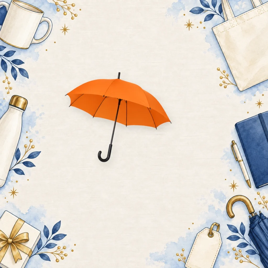 orange full-size promotional umbrellas for automotive