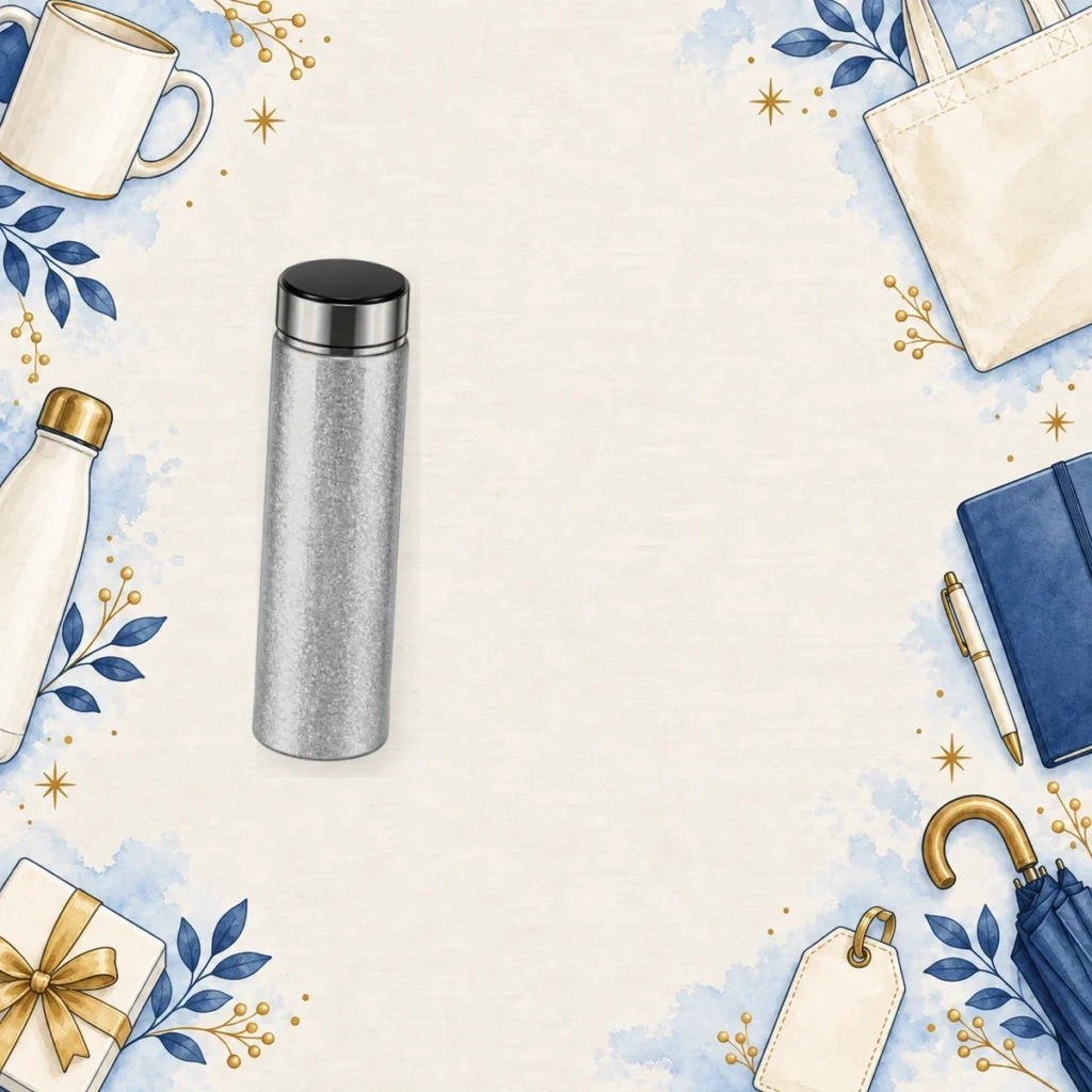silver glitter smart thermos bottles for employee recognition