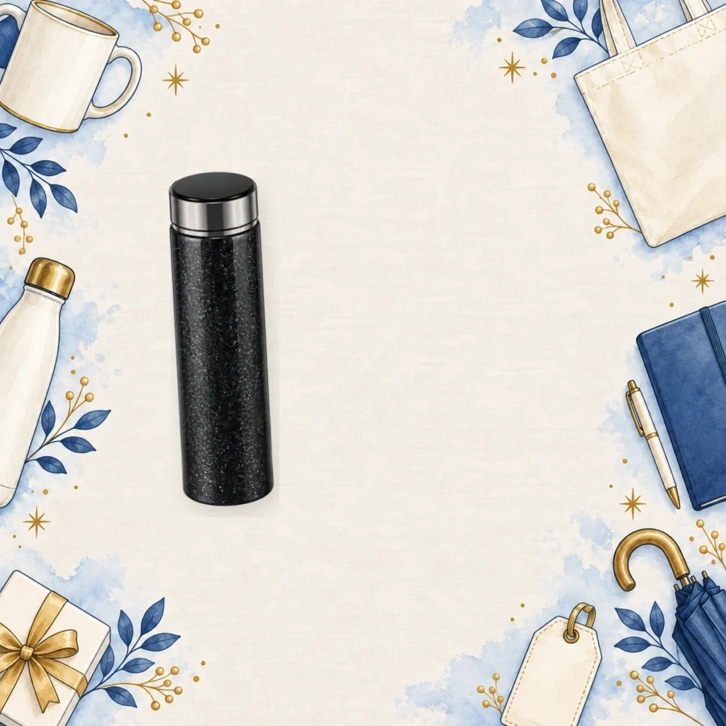 black glitter smart thermos bottles for hospitality