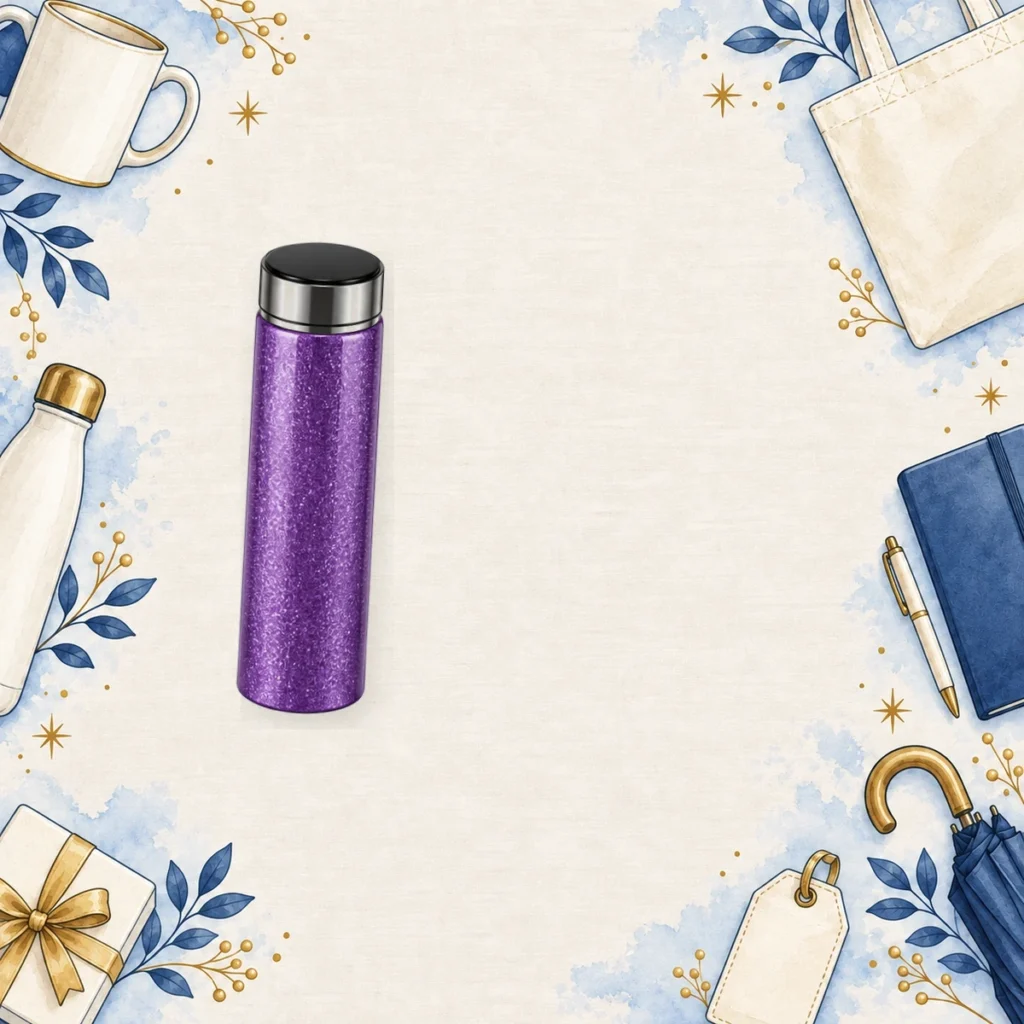 purple glitter smart thermos bottles for retail
