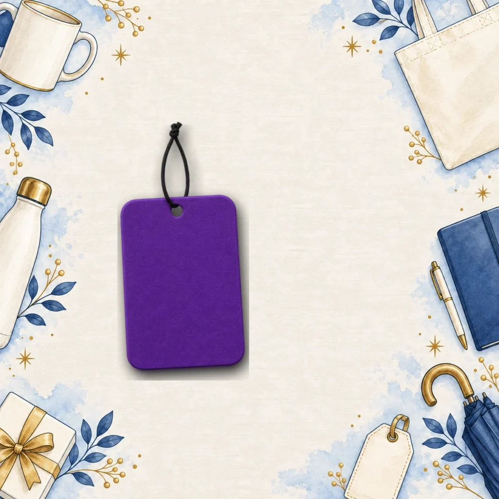 purple hanging air fresheners for food delivery
