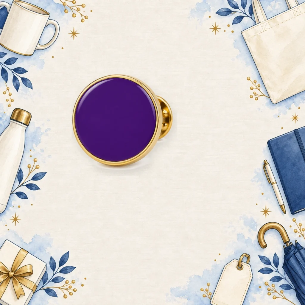 purple hard enamel lapel pins for corporate gifting