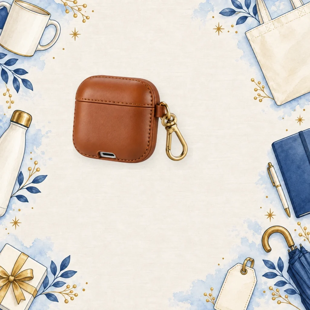 tan leather earbuds cases for consumer electronics