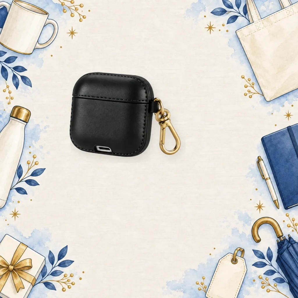 black leather earbuds cases for hospitality