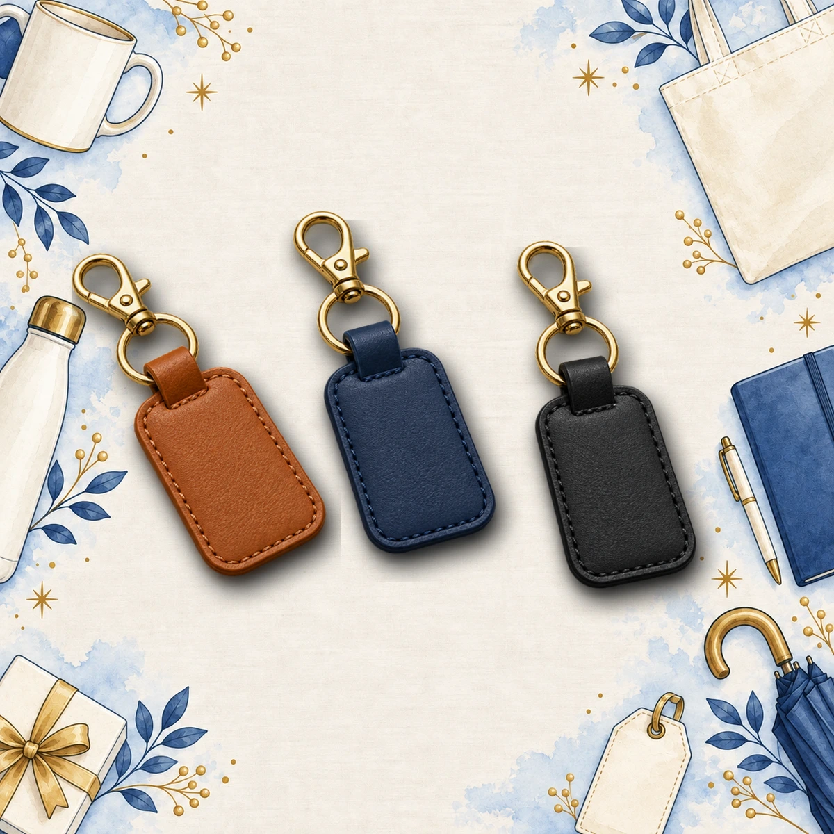 Custom Leather Tag Keychains product collection