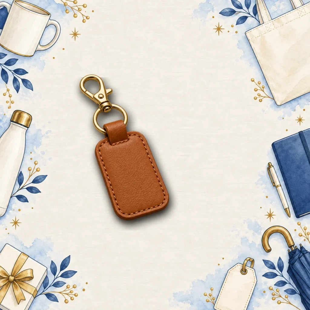 tan leather tag keychains for automotive