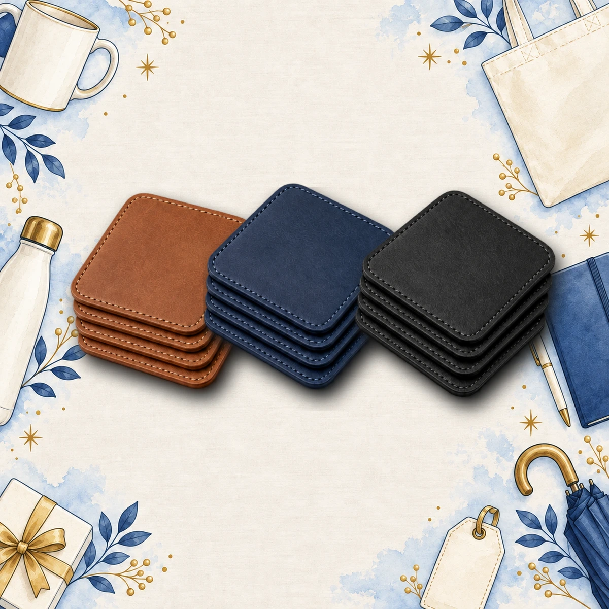 Custom Leatherette Coaster Sets product collection