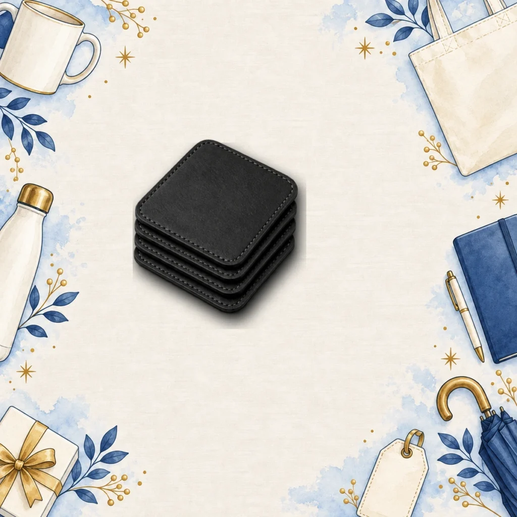 black leatherette coaster sets for property