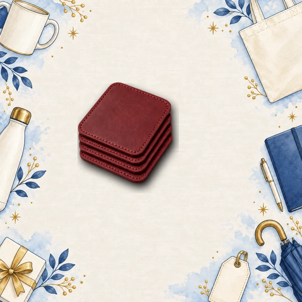 burgundy leatherette coaster sets for finance