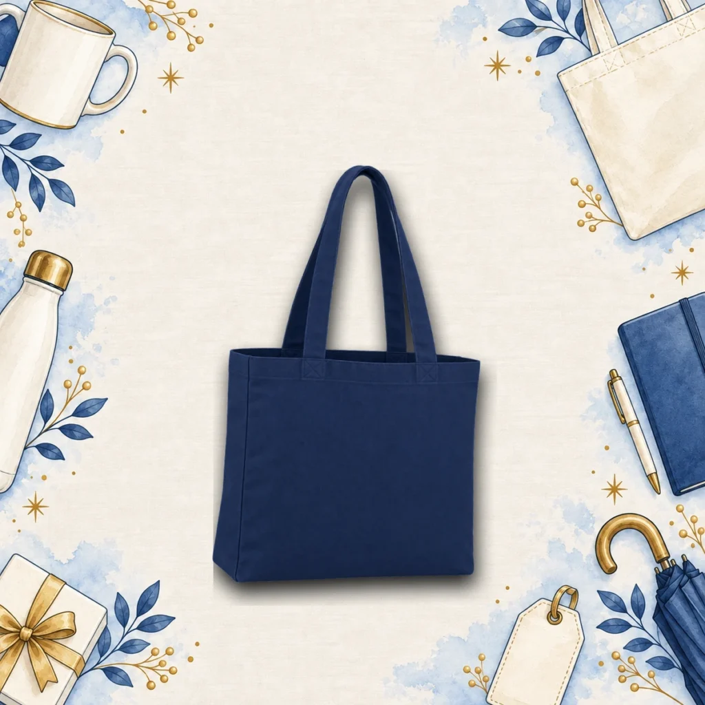 navy canvas tote bag for promotional products