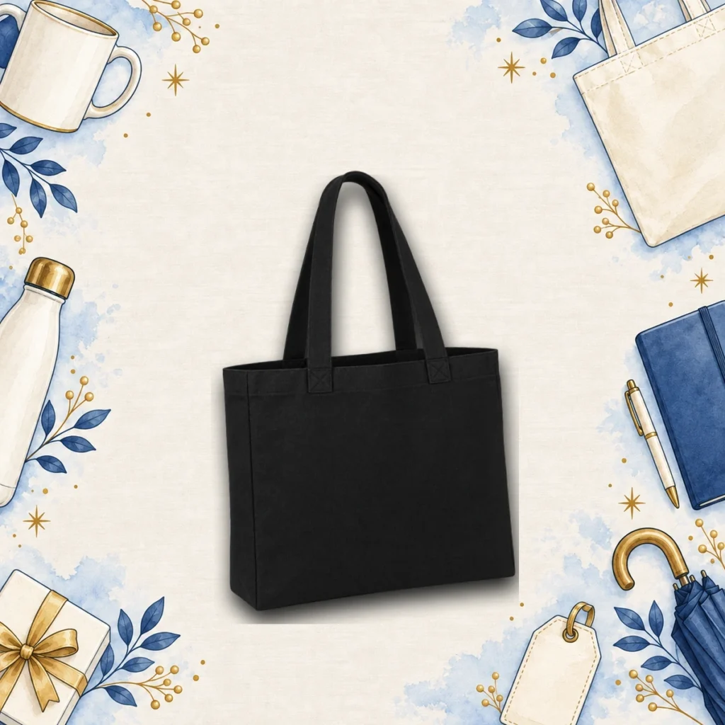 black canvas tote bag for corporate promotional gifts