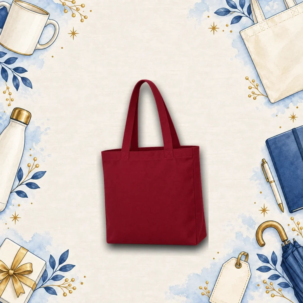 burgundy canvas tote bag custom promotional product