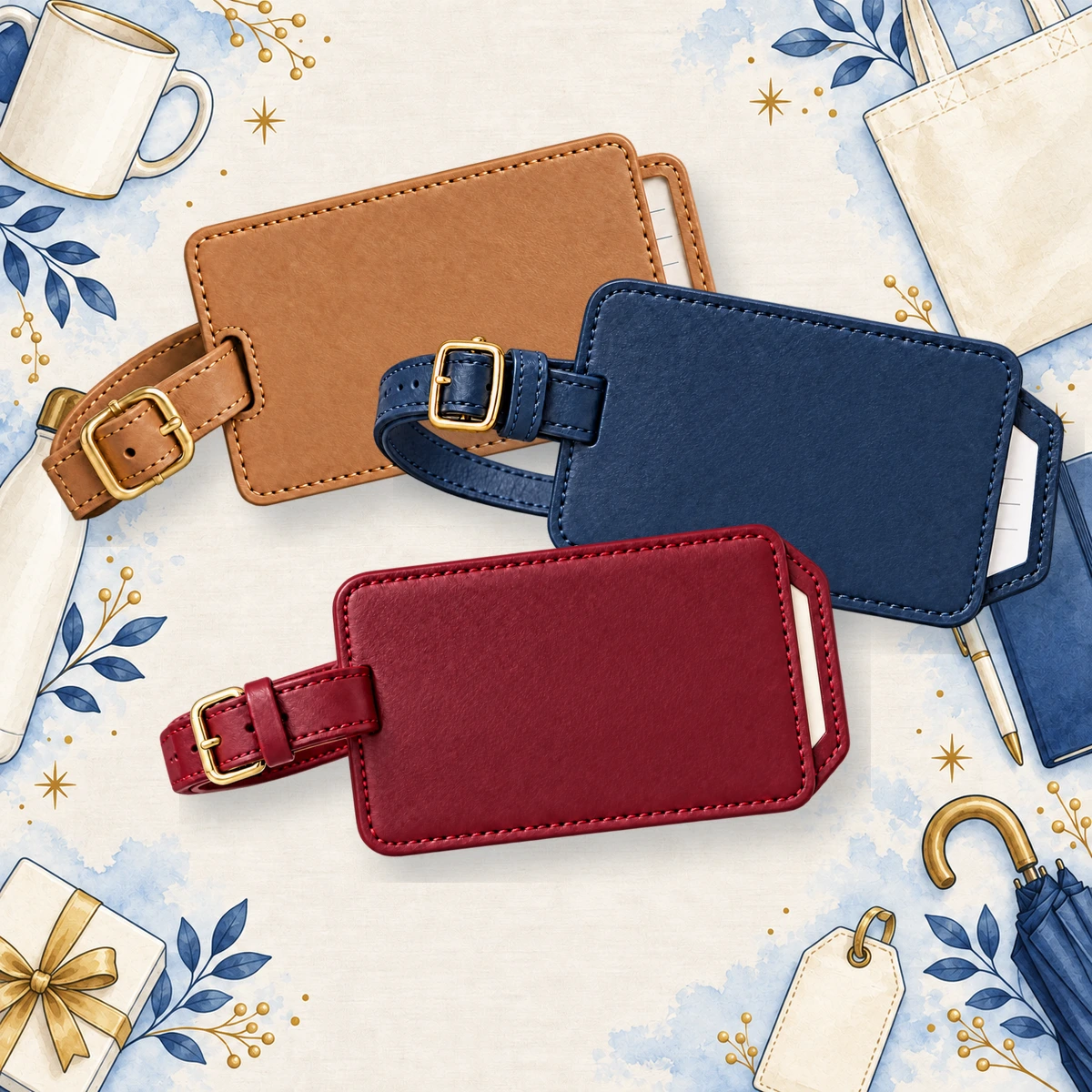 Custom Logo Faux Leather Luggage Tags product collection