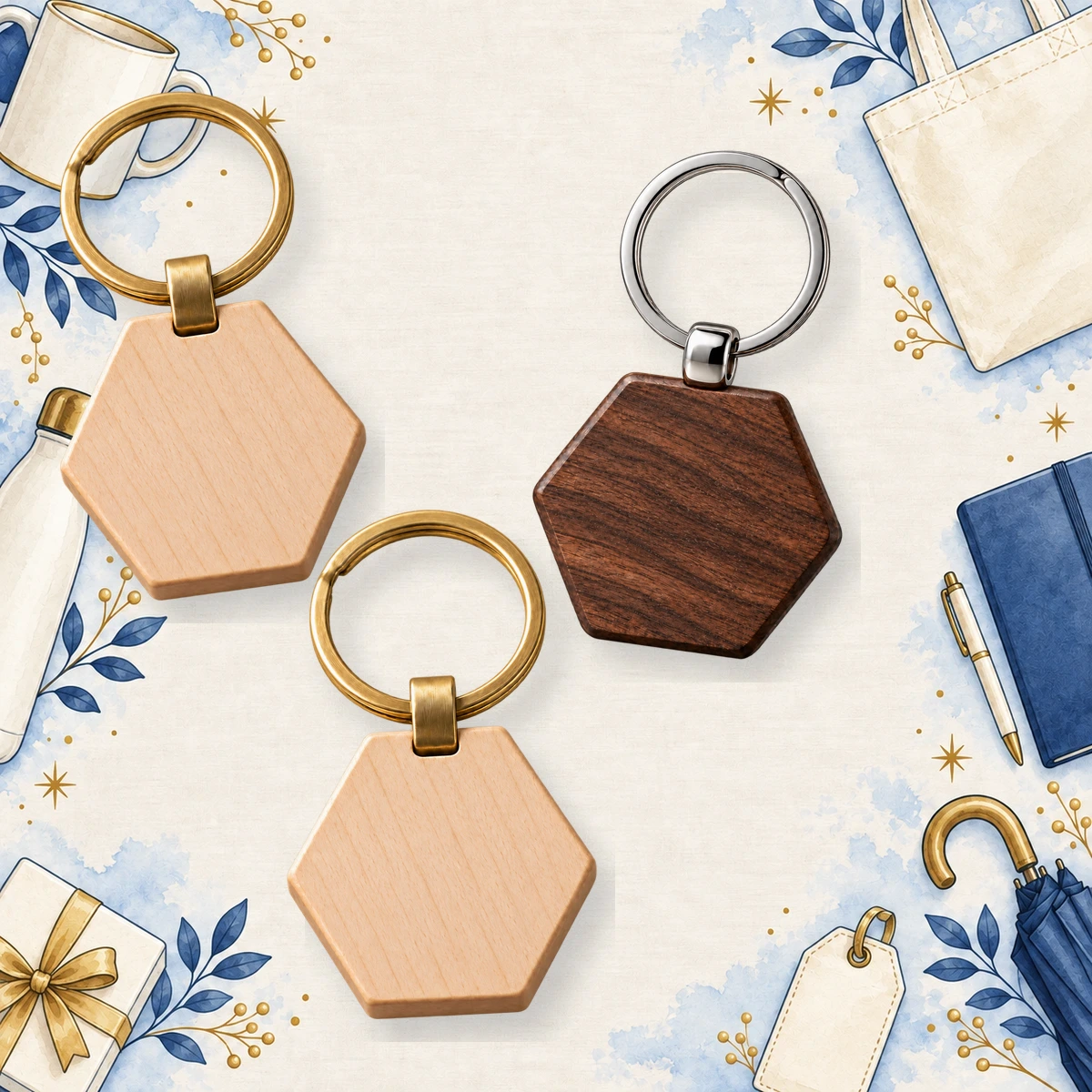 Custom Logo Wooden Keychains product collection