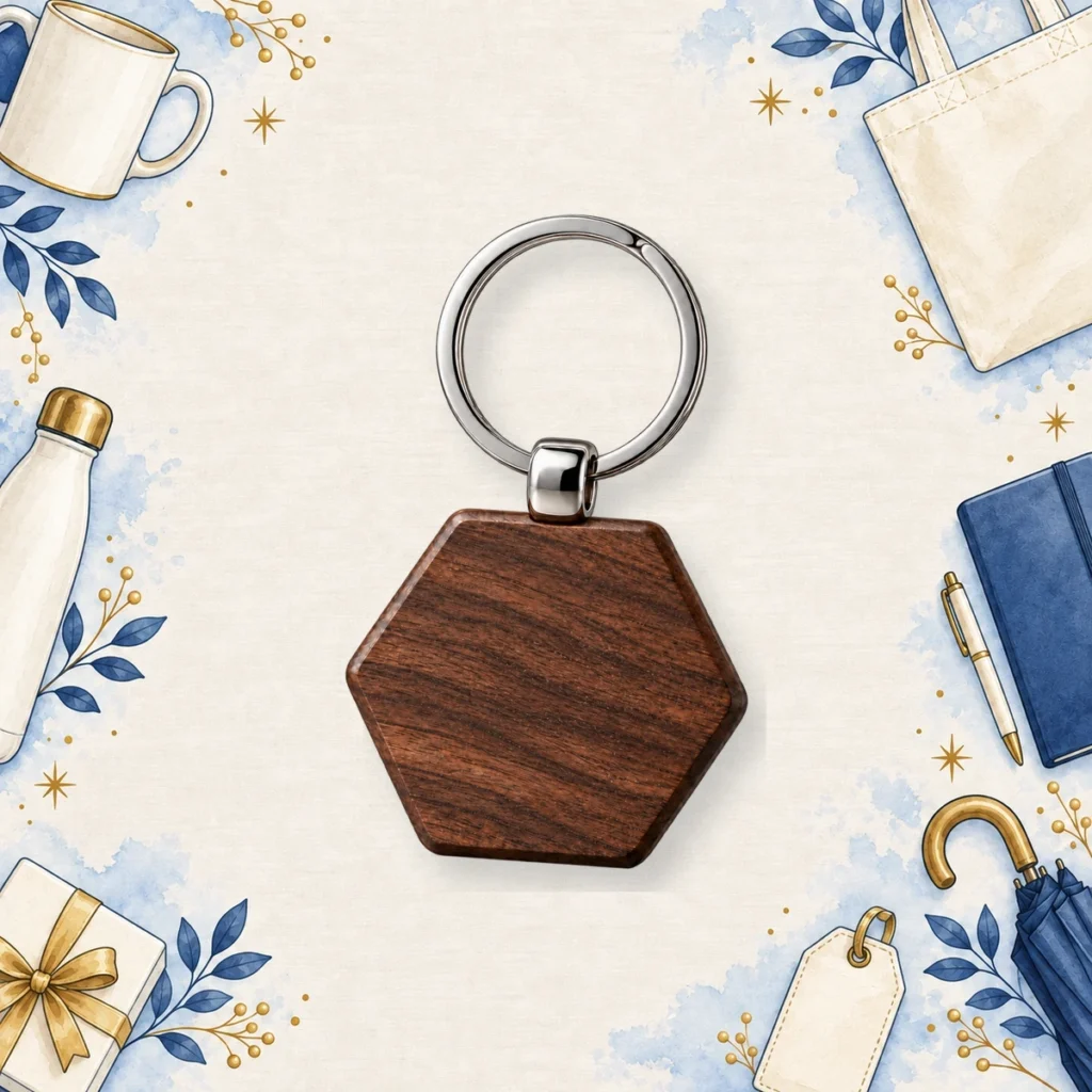 walnut wood keychain for promotional products