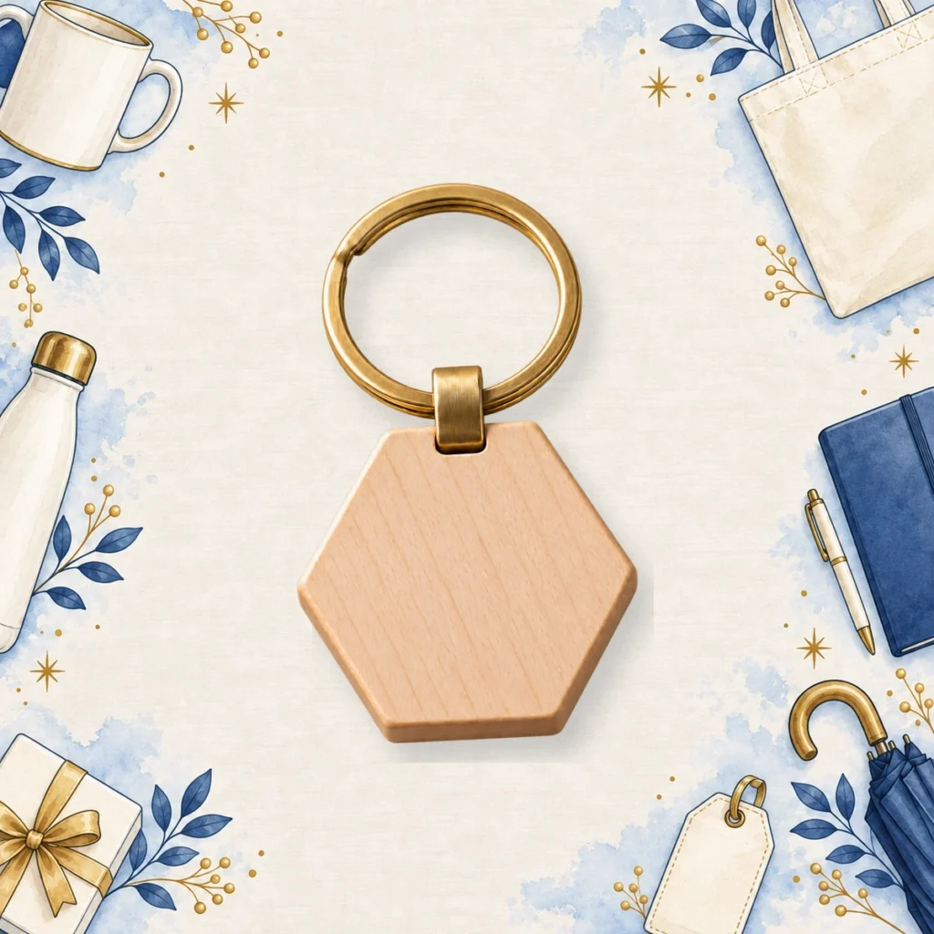 maple wood detail keychain for promotional products