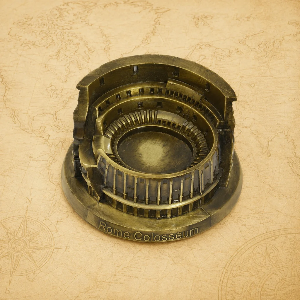 Customized Rome Colosseum metal souvenir ashtray supplier