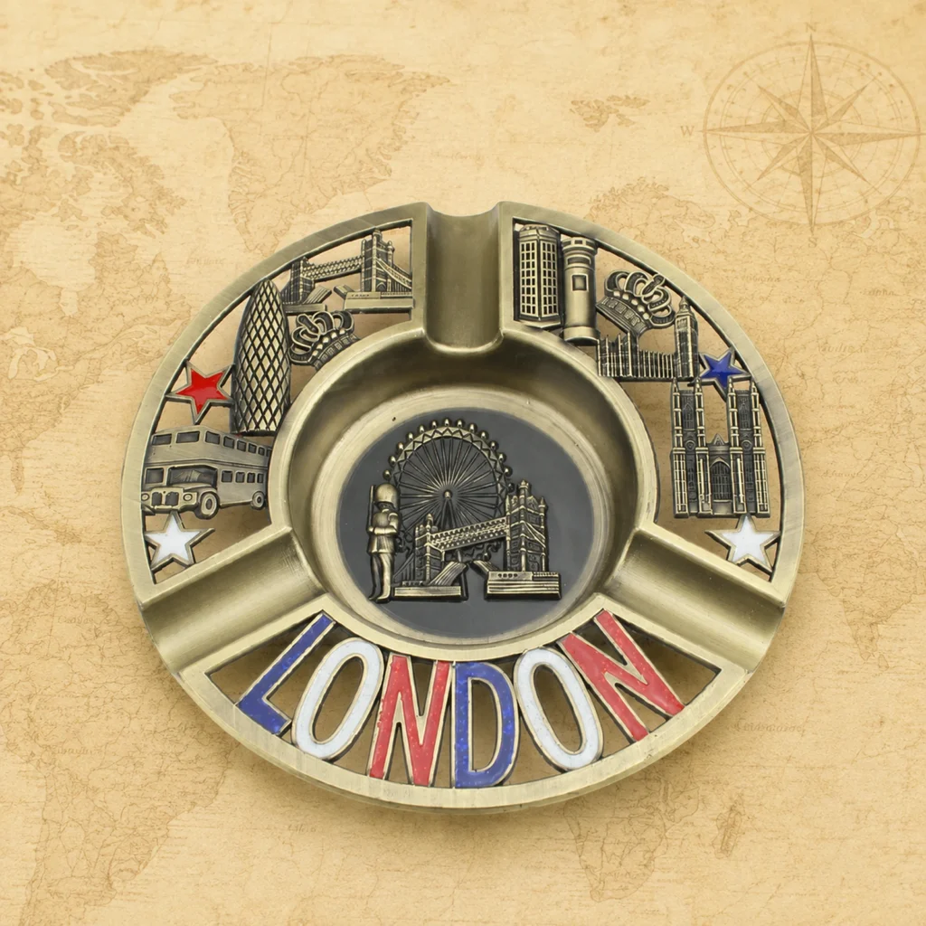 Custom London metal souvenir ashtray supplier product photo