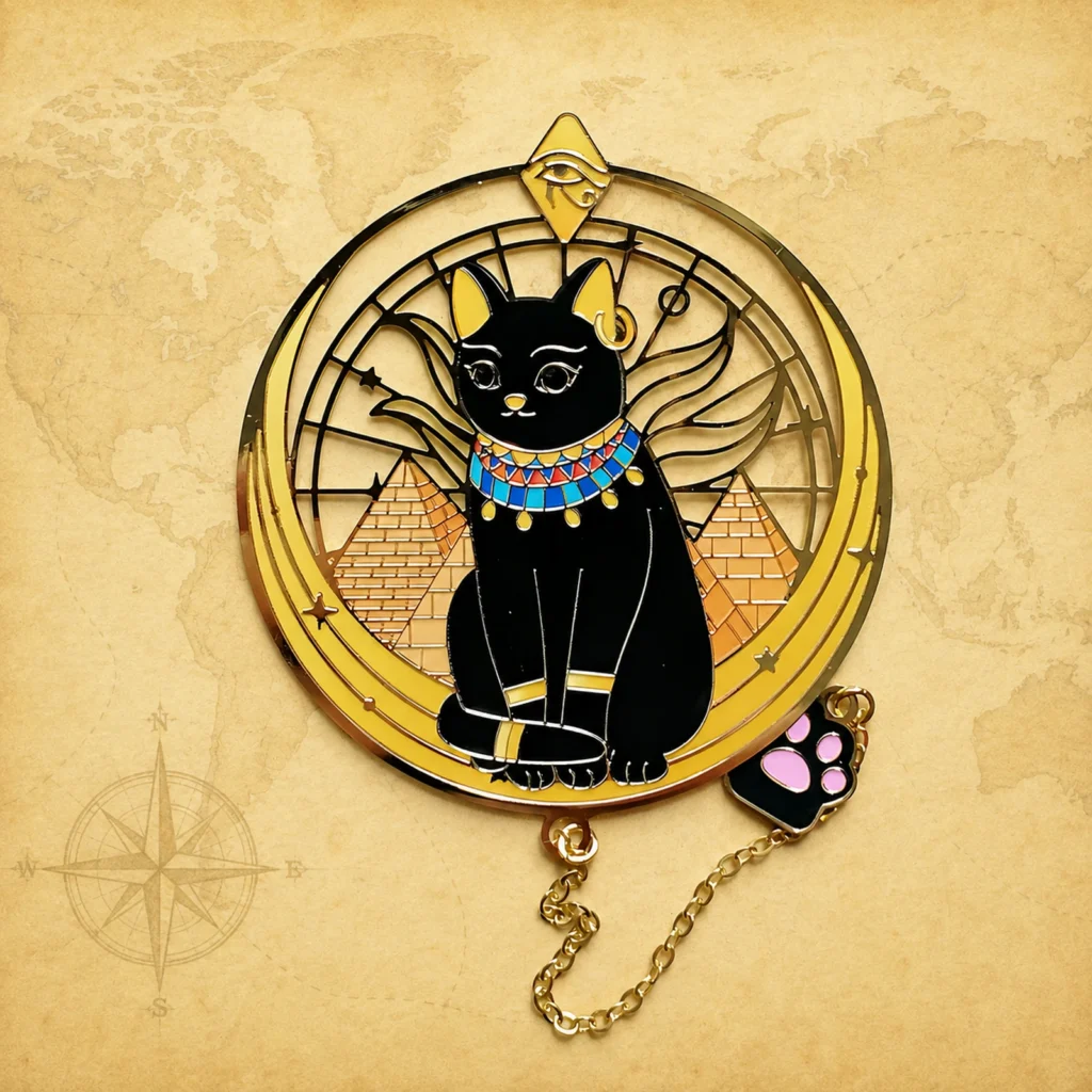 Custom Egyptian cat metal souvenir bookmark manufacturer