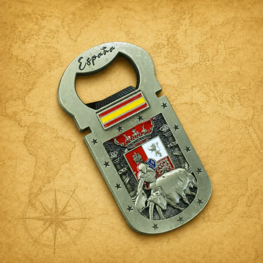 Custom Spain metal souvenir bottle opener manufacturer