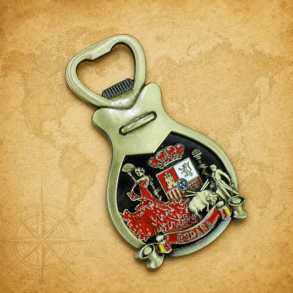 Customized Spain metal souvenir bottle opener supplier