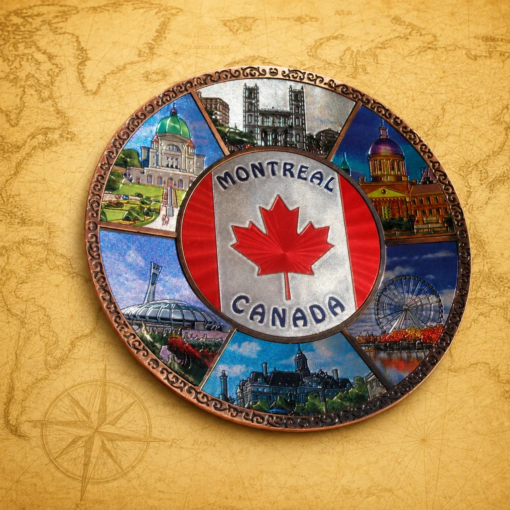 Custom Montreal metal decorative souvenir plate manufacturer