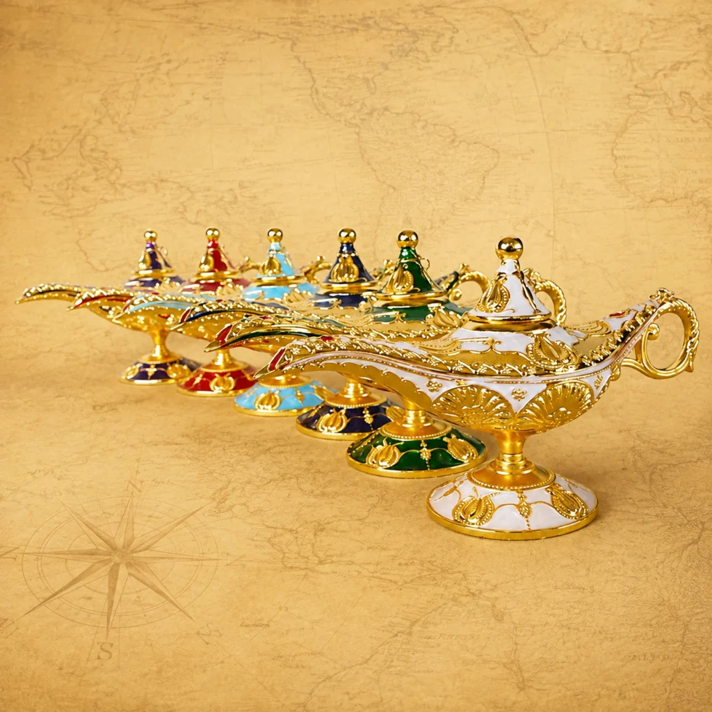 Custom Aladdin lamp metal souvenir figurine manufacturer