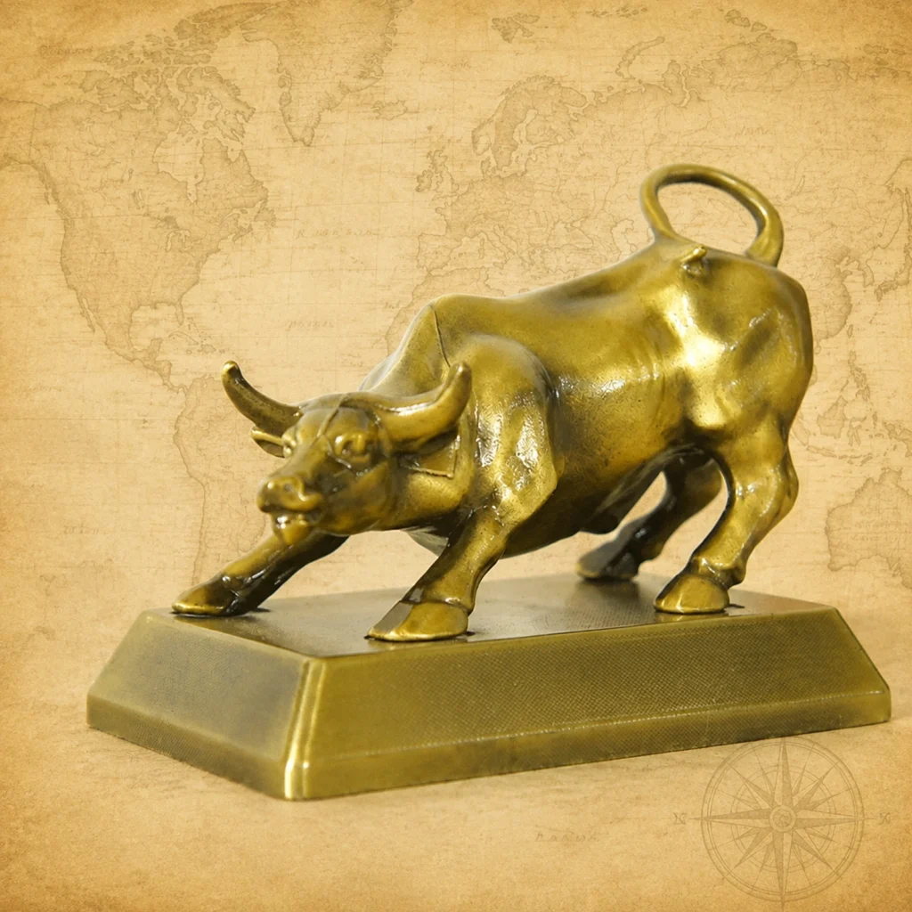 Customized Wall Street bull metal figurine supplier