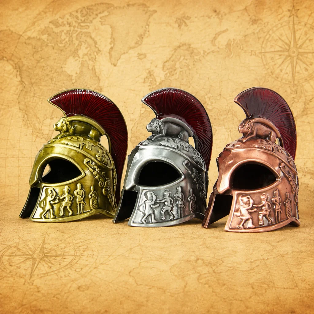 Custom Roman warrior helmet metal figurine manufacturer