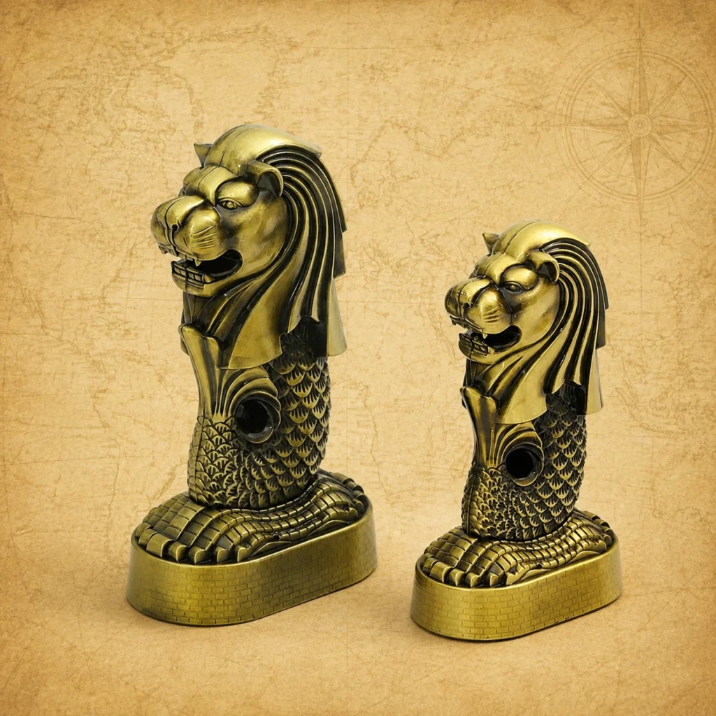 Custom Singapore Merlion metal figurine manufacturer