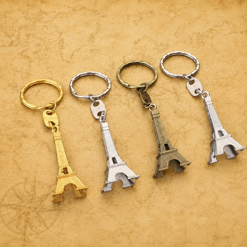Custom Paris Eiffel Tower metal keychain manufacturer
