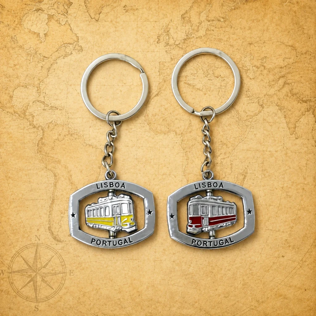 Custom Lisbon tram metal souvenir keychain manufacturer