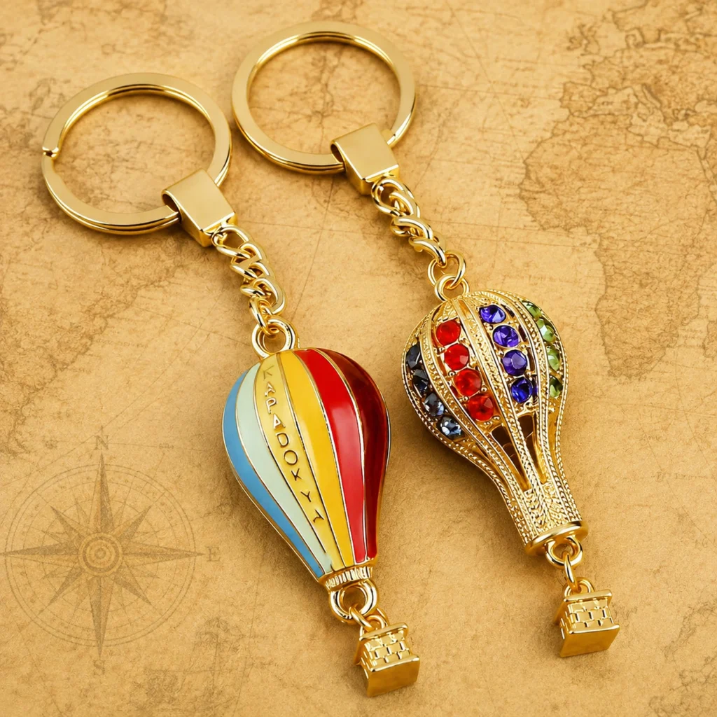 Customized Cappadocia balloon metal keychain supplier