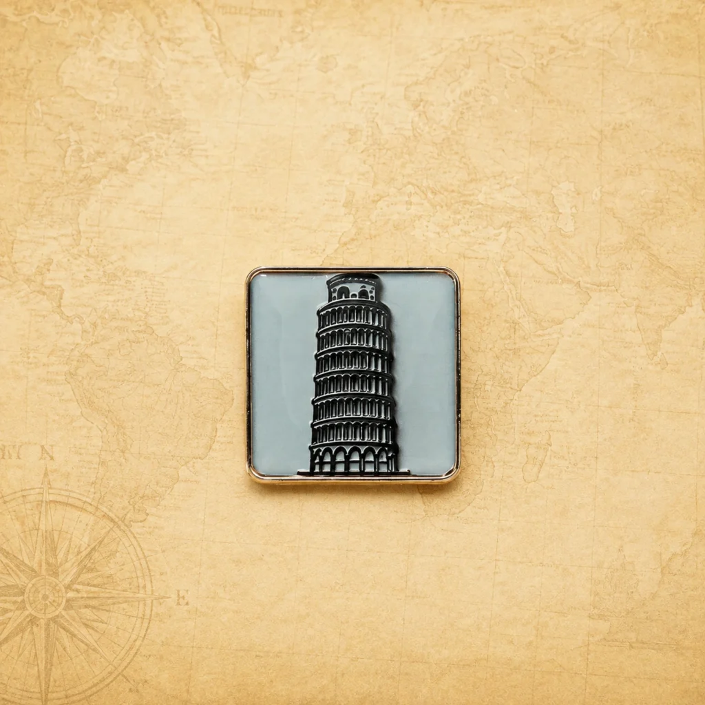 Customized Pisa Tower metal lapel pin supplier